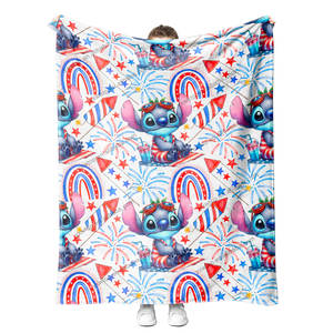 Recién llegado, <span class=keywords><strong>manta</strong></span> <span class=keywords><strong>de</strong></span> microfibra esponjosa <span class=keywords><strong>de</strong></span> verano con estampado personalizado <span class=keywords><strong>de</strong></span> dibujos animados <span class=keywords><strong>de</strong></span> <span class=keywords><strong>Lilo</strong></span> <span class=keywords><strong>y</strong></span> <span class=keywords><strong>Stitch</strong></span>, cosida para regalo - Product Image 4