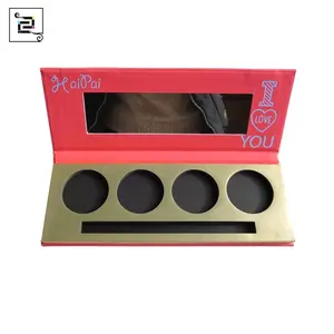 Custom refillable 4Color Cosmetic Eyeshadow Packaging Palette Glitter Waterproof Trend Eye