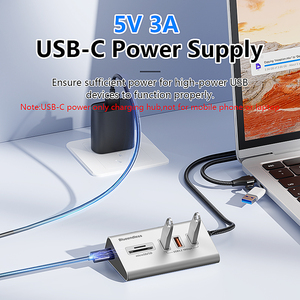ריבוי פונקציות usb 3.<span class=keywords><strong>2</strong></span> Gen <span class=keywords><strong>2</strong></span> תחנת עגינה 5 ב 1 USB-A / USB-C רכזת עם tf sd כרטיס סגסוגת אלומיניום USB-C רכזת 5 5-in-1 - Product Image 6