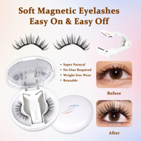 Faux cils magnétiques souples, sans cruauté animale, réutilisables, pour maquillage de soirée intense, courbure D, certifiés CE