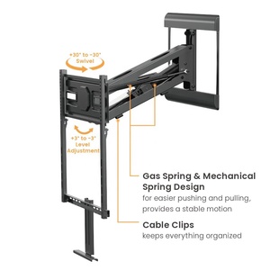 Suporte de TV Grande Ajustável em Altura para Lareira, Suporte de TV de Parede com Assistência de Molas, Compatível com TVs de 65 a 85 Polegadas - Product Image 2