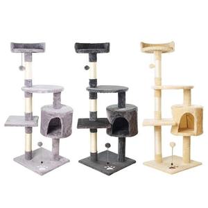 Luxe Premium Jumbo chat gratter arbre <span class=keywords><strong>tour</strong></span> gris <span class=keywords><strong>château</strong></span> maison avec fourrure lit jouets pour gros chats chaton-Applicable - Product Image 6
