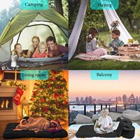 Siège arrière portatif de matelas d'air de SUV d'explosion avec la valve d'air d'oreiller Floqué Airbed gonflable respirant pour le coffre de voiture et le camping