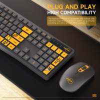Ensemble clavier et souris ergonomique sans fil UMILA, disposition ultra-fine 2,4 GHz, AZERTY coréen, russe, arabe, 800-1600 DPI