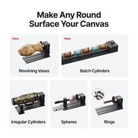 Accessoire rotatif xTool RA3 pour graveur laser F1 Ultra, système de mandrin 4-en-1 pour cylindres, sphères, anneaux et objets irréguliers