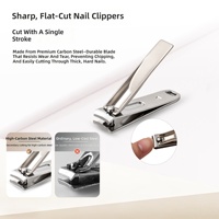 Ensemble de manucure 6 pièces en acier au carbone, kit de coupe-ongles coudé avec lime à ongles, pincettes, cure-oreilles, ciseaux, étui portable, cadeau