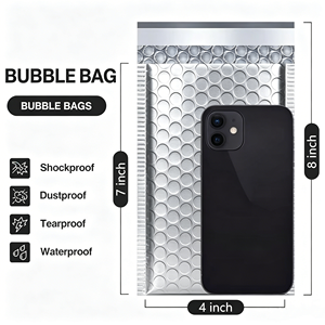 Sacs de courrier holographiques personnalisés, enveloppe matelassée et personnalisée, en feuille métallique, avec fermeture à glissière, pour la livraison express, 50 pièces - Product Image 6