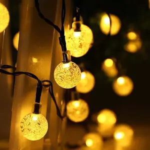 屋外ソーラーガーデンライトフェアリーバブルクリスタルボールライト装飾グローブストリングライト木用防水30クリスマス60