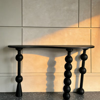 Console rétro française en bois massif, meuble d'entrée de style mid-century, table d'appoint étroite pour couloir, chambre et entrée, décoration