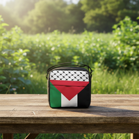 Sac bandoulière Keffiyeh en polyester avec motif drapeau palestinien traditionnel pour enfants palestiniens