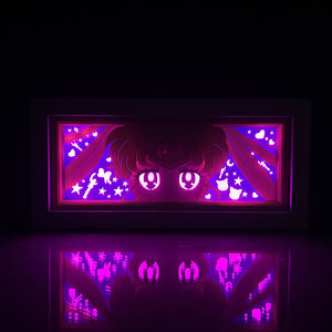 3D Anime Sailor Moon Eyes caja de luz sombra caja de luz Manga Led noche luz dormitorio decoración lámpara de mesa animación luz nocturna - Product Image 4