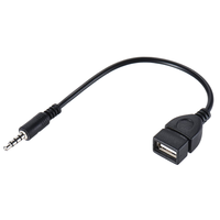 Câble auxiliaire USB pour voiture, adaptateur audio USB femelle vers 3,5 mm mâle pour autoradio MP3