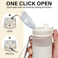 Bouteille d'eau en plastique réutilisable de petite capacité, 500 ml, anti-fuite, avec revêtement et bande antidérapante, idéale pour les trajets quotidiens et la marche