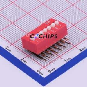 DA-07RP DIP Switch Through hole Component (THT) Switch Flat Toggle, Raised Type Single Pole Single Throw 7 2.54mm - Product Image 1