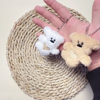 Pendentif Ourson Mignon en Coton Fait Main, Personnalisable, pour Bijoux DIY, Porte-clés Fille, Ornement de Sac, Couple