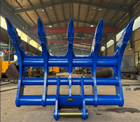 Bêche à racines RSBM pour pelle hydraulique CAT 320 de 20 tonnes, attache à 5 dents pour défrichement et ramassage de roches
