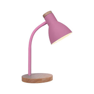ARGOS Serie Flexo 1xE27 Al.42xD.15cm Lámparas Escritorio Color Rosa/Madera - Product Image 1