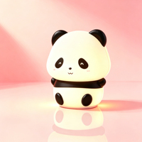 Lampe Panda Mignonne en Silicone Portable à 7 Couleurs Changeantes, Respectueuse de la Peau, Alimentée par Batterie, Veilleuse de Chevet pour Chambre et Voyages en Camping