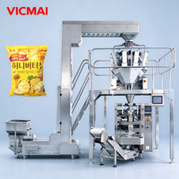 Machine d'emballage verticale pour snacks, avec peseuse multi-têtes 10 ou 14 têtes, équipement de formage, remplissage et scellage de sachets pour petits formats