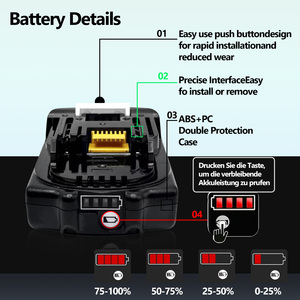 Batterie de remplacement VICTPOWER 2.0Ah haute capacité 18V pour Mak, compatible avec BL1860B BL1850B BL1840B BL1830B BL1820B - Product Image 3