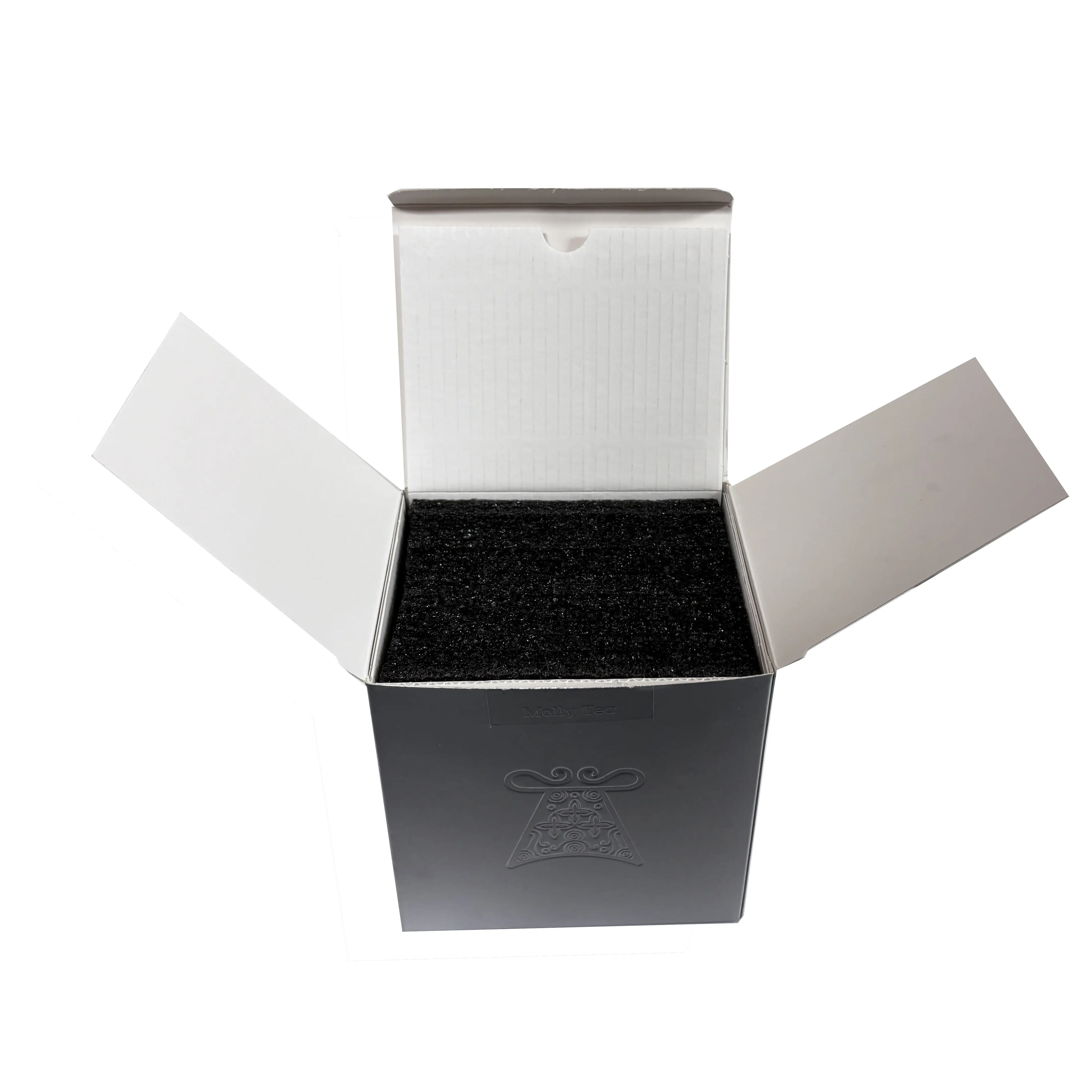 Toptan gri kart kutuları üreticileri siyah ile uçucu yağ ambalaj kutuları için yazı logosu