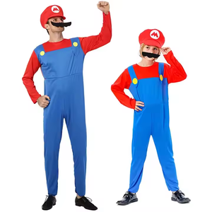 Luigi <span class=keywords><strong>Bros</strong></span> Plumber Outfit Stage Party Performance Costume Adult <span class=keywords><strong>Mario</strong></span> Cosplay Ropa - Product Image 2