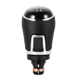 Car Gear <b>Shift</b> <b>Knob</b> Leather Black 5 Speed 6 Speed For Volkswagen Audi Skoda Manual Transmission Cars Ergonomic Design - Product Image 1