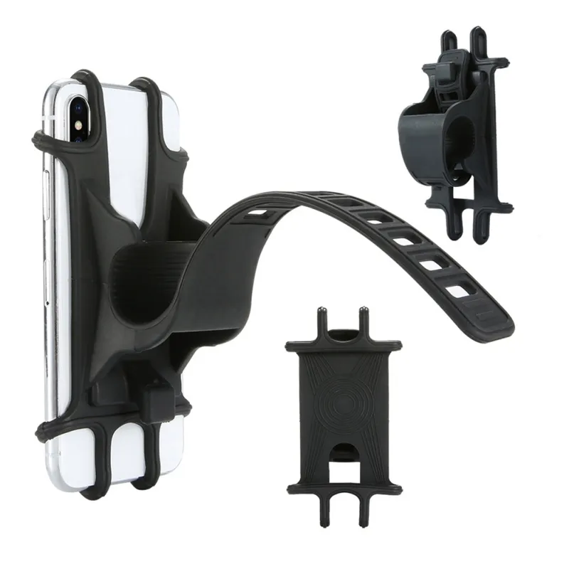 360 Rotation Universal Silicone Bicycle Motorcycle Bike Mount Mobile Phone Holder
