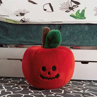 Boneka Halloween Jack O'Lantern Apel dengan Isian Kapas PP Bersulam
