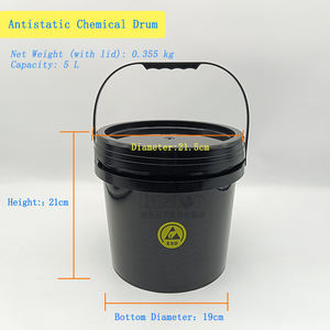 Seau en plastique PP grande capacité, résistant aux produits chimiques, fût en plastique de 5 L pour le stockage d'eau et d'huile industrielle - Product Image 1