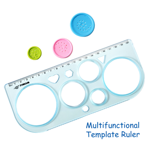 2025 New 20cm Transparent Plastic Spirograph Magic Design Ruler Art Tools Students Million Flower Drawing Ruler <strong>Set</strong> - Product Image 4