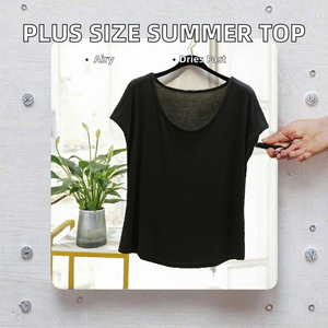 T-shirt décontracté d'été pour femme, grande taille, en modal écologique, coupe classique, col rond, sans manches, couleur unie - Product Image 2