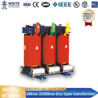 Trasformatore a secco in resina colata ad alta tensione da 500 KVA, 800 KVA, 1000 KVA per distribuzione di potenza, isolamento e elevazione di tensione, certificato CE