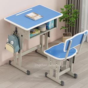 Ensemble Chaise et Bureau Scolaire Style Moderne, <span class=keywords><strong>Cadre</strong></span> Métal avec Plateau en Bois pour École et Bureau à Domicile - Product Image 2