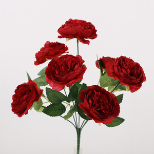 <b>Artificial</b> <b>Peonies</b> 7 Heads Pink Plastic Silk Flowers High Simulation Wedding Home Decoration - Product Image 2