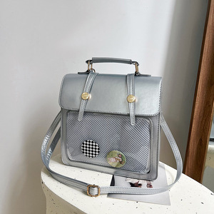 Custom Embossed Logo Pu Preppy Display Grid Window Anime Pin Display Block Ita <b>Backpack</b> School Uniform Transparent Itabag - Product Image 5