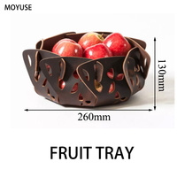 SN-206 Tafeldecoratie Fruit Schaal Lichtgrijs Ronde Lederen Schaal Modern Minimalistisch Bureaublad Woonkamer Decoratie Fruitkom