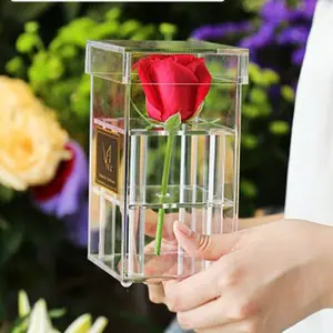 En gros clair acrylique boîte à fleurs