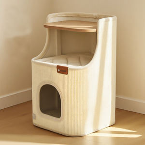 Cama Moderna para Gatos Tipo Barril, Nido para Dormir <span class=keywords><strong>Garfield</strong></span>, Poste Rascador, Ahorro de Espacio, Sisal/Poliéster para Apartamentos Pequeños, Embalaje en Cartón - Product Image 3