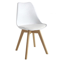 Chaises de Salle à Manger Scandinaves en Plastique PP avec Pieds en Bois Massif pour Restaurant, Salle à Manger et Salon