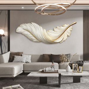 Tranh tường trang trí lông vũ nghệ thuật phát sáng đèn LED pha lê sứ in giấy phòng khách tranh nền ghế sofa tĩnh vật - Product Image 5