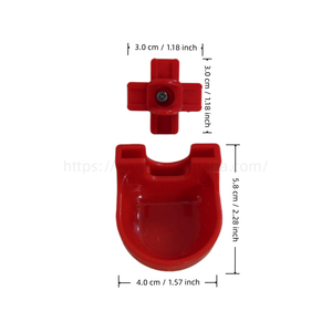 Kit 10 Set di Abbeveratoi Automatici Rossi in Plastica con Pompaggio a Pressione per Polli, con Punta per Trapano, per Pollaio da Giardino - Product Image 6