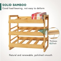 Étagère à roulettes 3 niveaux en bambou pour canettes, organisateur mobile de snacks et boissons, étagère de rangement de table pour cuisine et salon, vente en gros, personnalisable