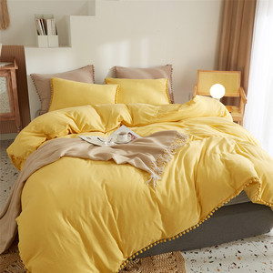 <strong>Pom</strong> <strong>Pom</strong> <strong>Duvet</strong> <strong>Cover</strong> Queen Size - 3 Piece Bohemian Farmhouse Microfiber Comforter <strong>Cover</strong> Set - Soft and Lightweight Quilt <strong>Cover</strong> - Product Image 6