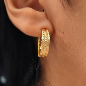 PVD Gold Plated 316L Stainless Steel Hoop <b>Earrings</b> Sustainable Resistant <b>Fine</b> Dangle <b>Earrings</b> - Product Image 3