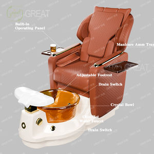 Neues Modell 2025 Bestseller Oranger Verstellbarer Salon-Manikürestuhl Elektrischer Luxus-Spa-Pedikürestuhl für die Fußpflege mit Massagefunktion - Product Image 5