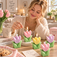 Bougie parfumée artisanale en cire de paraffine et de soja en forme de tulipe pour la décoration de la maison, les anniversaires, les mariages, la Saint-Valentin et l'aromathérapie (vente en gros)