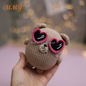 ตุ๊กตาตกแต่งวาเลนไทน์ ตุ๊กตาถักโครเชต์ หมี แมว กบ สัตว์ ผ้าฝ้าย สำหรับทุกเพศ - Product Image 4