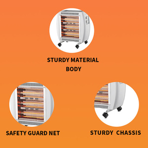 Máy sưởi thạch anh hai ống hai mặt, mẫu mới năm 2025 |   Bánh xe làm nóng nhanh |   Thông gió |   Máy sưởi không gian di động 2000W dành cho - Product Image 3