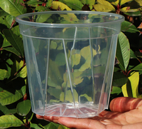 Pot Tanaman Anggrek Bulat Plastik Transparan Tinggi Ukuran Besar 3.9 4.7 5.5 5.9 6.3 Inci Desain Terbaru Langsung dari Pabrik